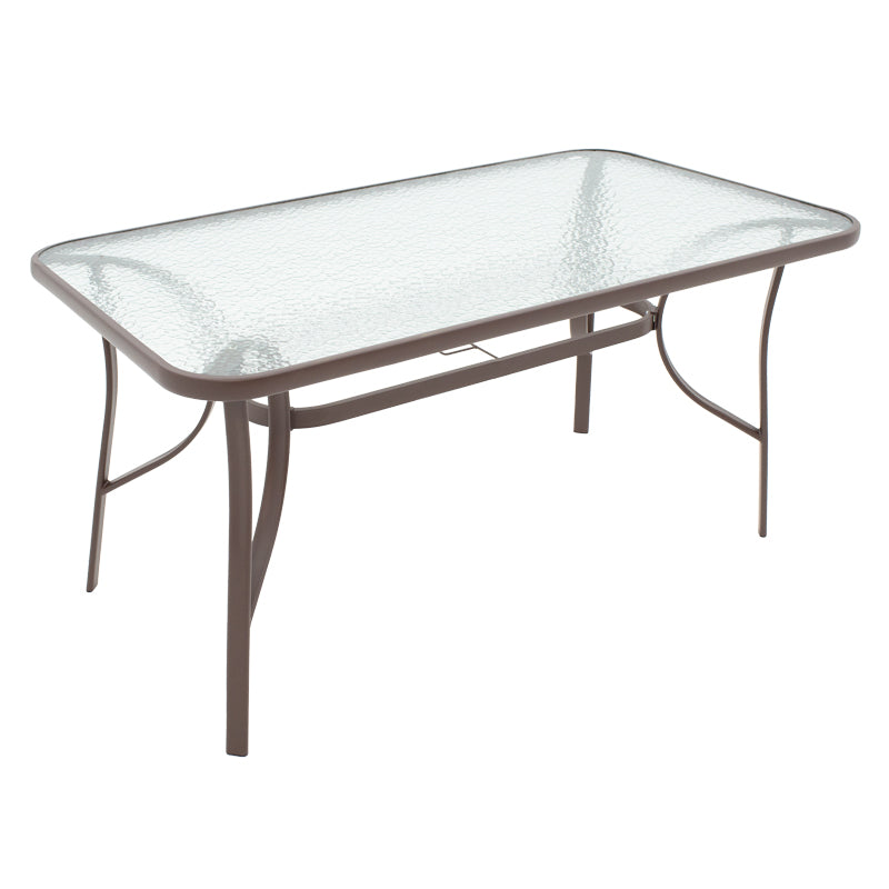 Masa de gradina Ensure – Blat sticla Waterwave 5 mm &, alb, 120x70x70 cm, detaliu produs