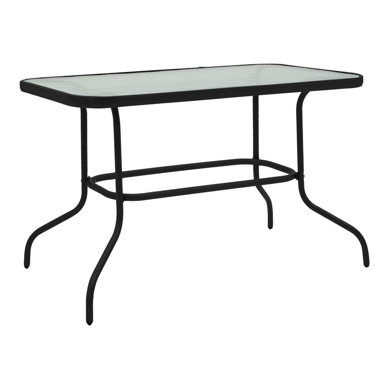 mobilier de gradina Masa de metal si sticla neagra Valor 110x60x70 cm