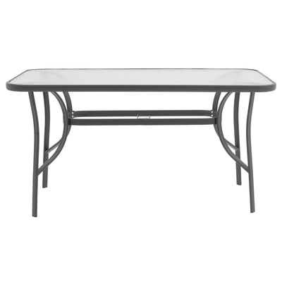 Masa de sufragerie Calan-Ensure set de 7 metal antracit inchis si textil, antracit, 140x80x70 cm, detaliu produs