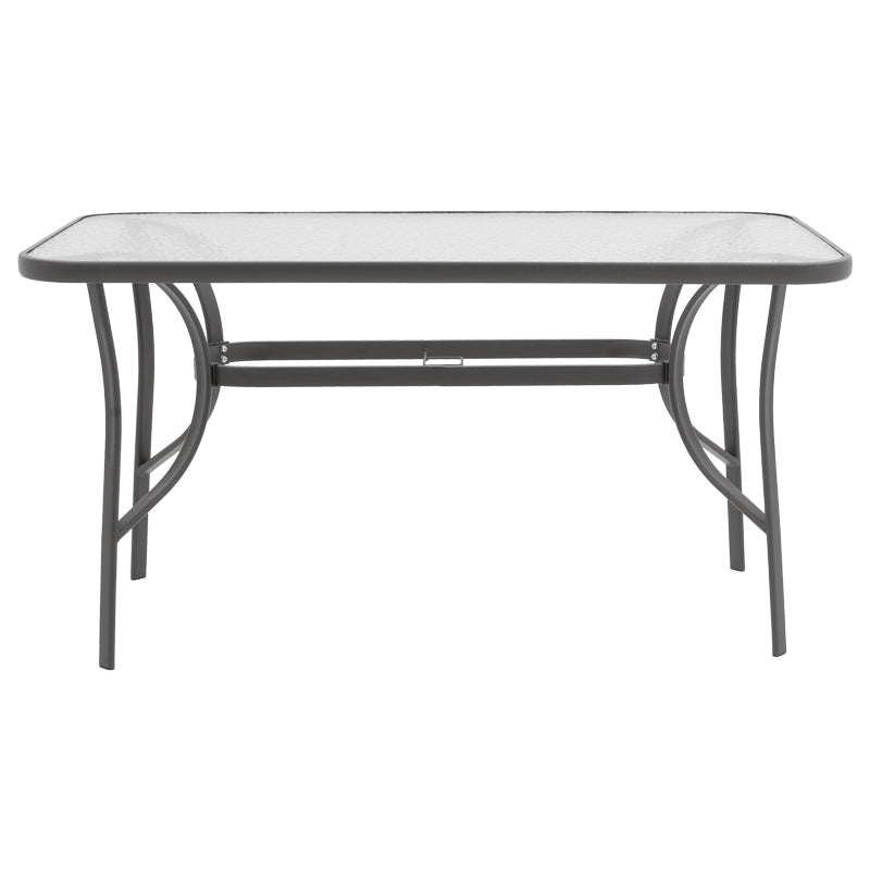 Masa de sufragerie Calan-Ensure set de 7 metal antracit inchis si textil, antracit, 140x80x70 cm, detaliu produs