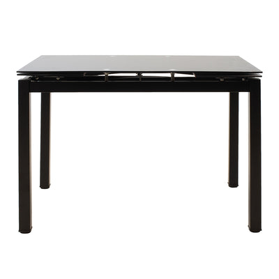 Masa de sufragerie extensibila Finn sticla 8mm picioare, negre, 110-170x70x75 cm, detaliu produs
