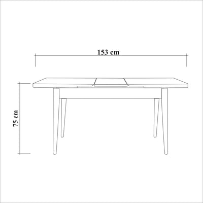 Masa de sufragerie extensibila Oliver Open - Karina Extendable Dining Table 2, Negru, 75x75x153 cm
