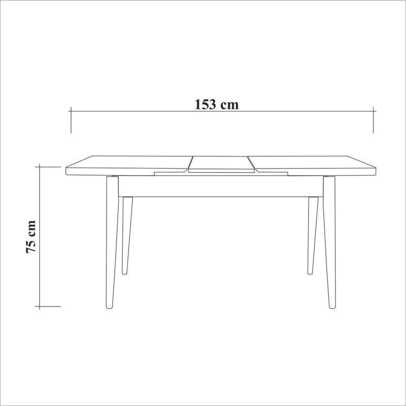 Masa de sufragerie extensibila Oliver Open - Karina Extendable Dining Table 2, Negru, 75x75x153 cm