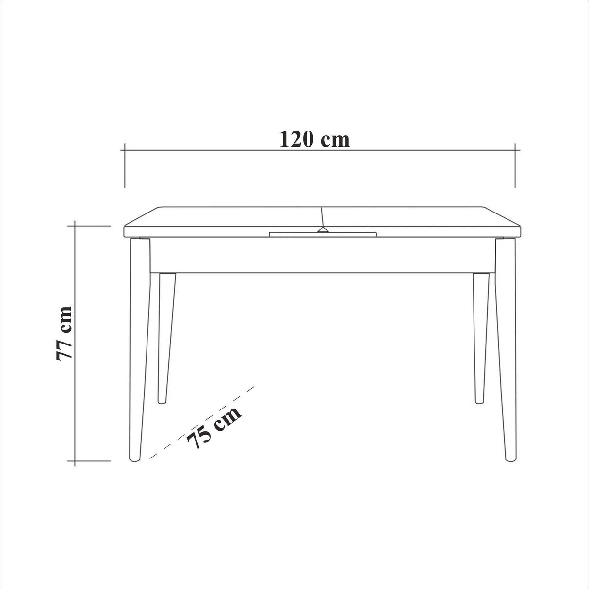 Masa de sufragerie extensibila Oliver Open - Karina Extendable Dining Table 2, Negru, 75x75x153 cm