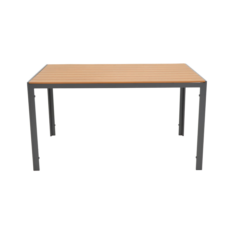 Masa de sufragerie Nares-Azelie C set 5 aluminiu antracit si textilena cu placaj, Natural, 140x80x72 cm, foto produs 9
