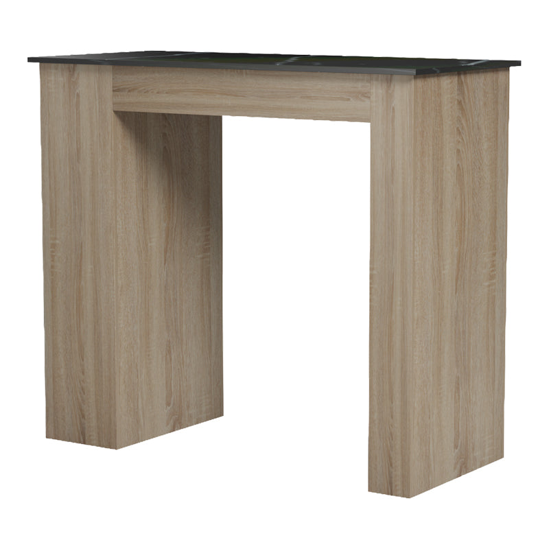 Masa dining Bar table Riff, Aspect marmura, 120x55x105 cm - Negru