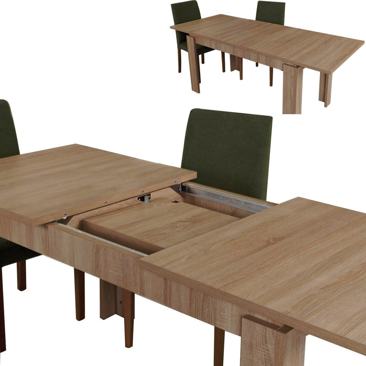 Masa Dining Extensibila, Stejar deschis, 150 x 78 x 80 cm