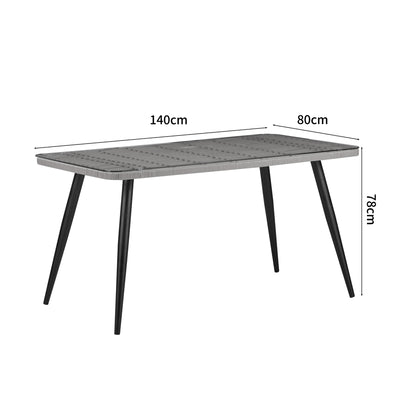 Masa dining Naoki, Sticla-Ratan, Lemn, Natur, 140x80x78 cm, foto produs 6