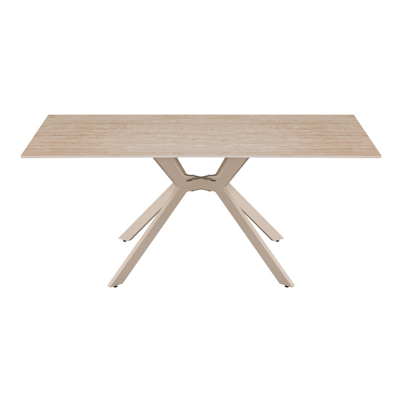 Masa dining Olven, Piatra sinterizata, Travertin, 180x90x75 cm, imagine ambient