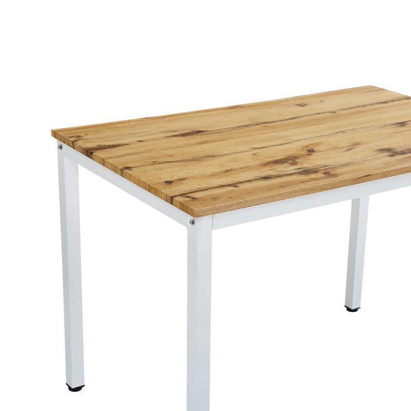 Masa dining Witte, Sonoma cu picioare, albe, 110x70x76 cm