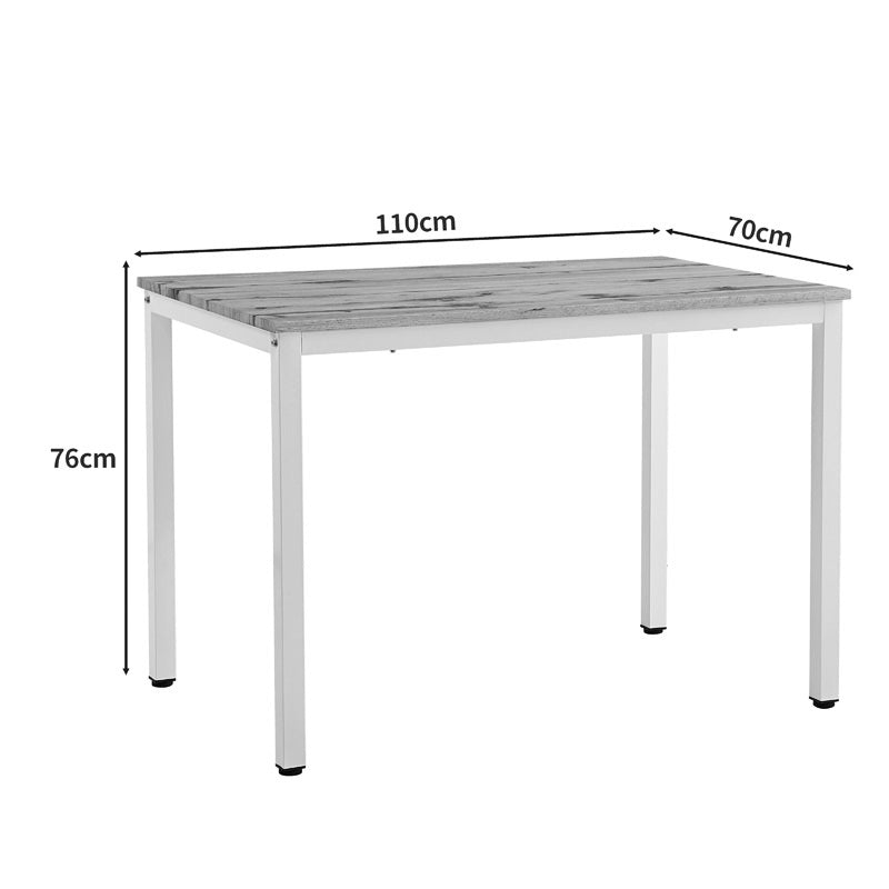 Masa dining Witte, Sonoma cu picioare, albe, 110x70x76 cm