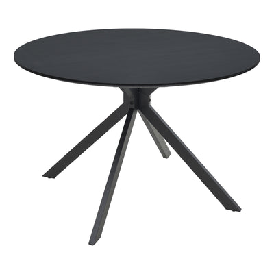 Masa dining Xuson, Metal, Negru, D120x75 cm