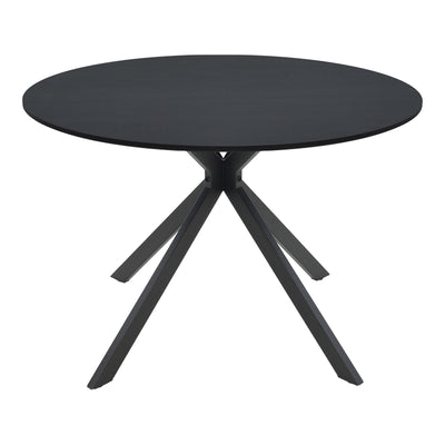 Masa dining Xuson, Metal, Negru, D120x75 cm, imagine ambient