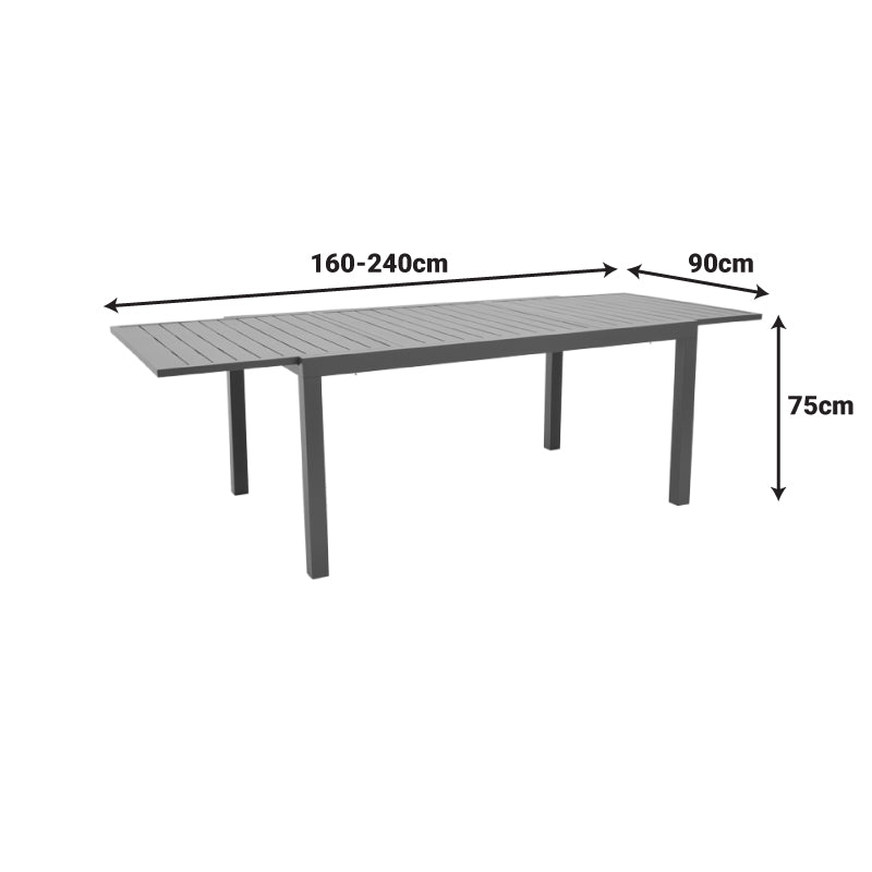 Masa extensibila cu functie versatila Lafla, Aluminiu, Champagne, 160-240x90x75 cm, foto produs 8