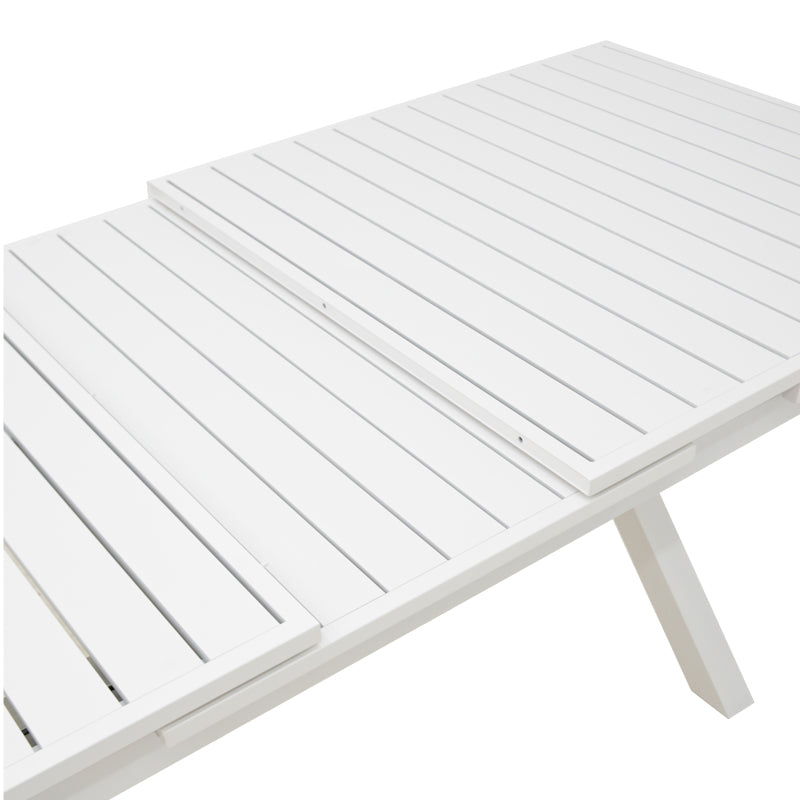 Masa extensibila Dagyn din aluminiu, Diverse culori, 180-240x90x76 cm - Alb