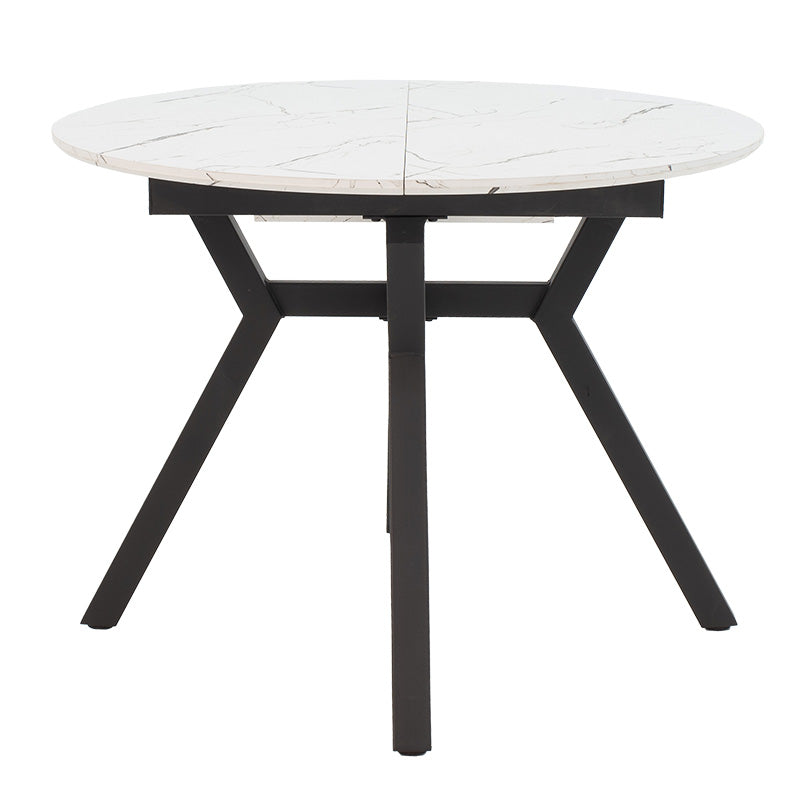 Masa extensibila Frances, Sonoma-negru, 100-140x100x75 cm - Alb