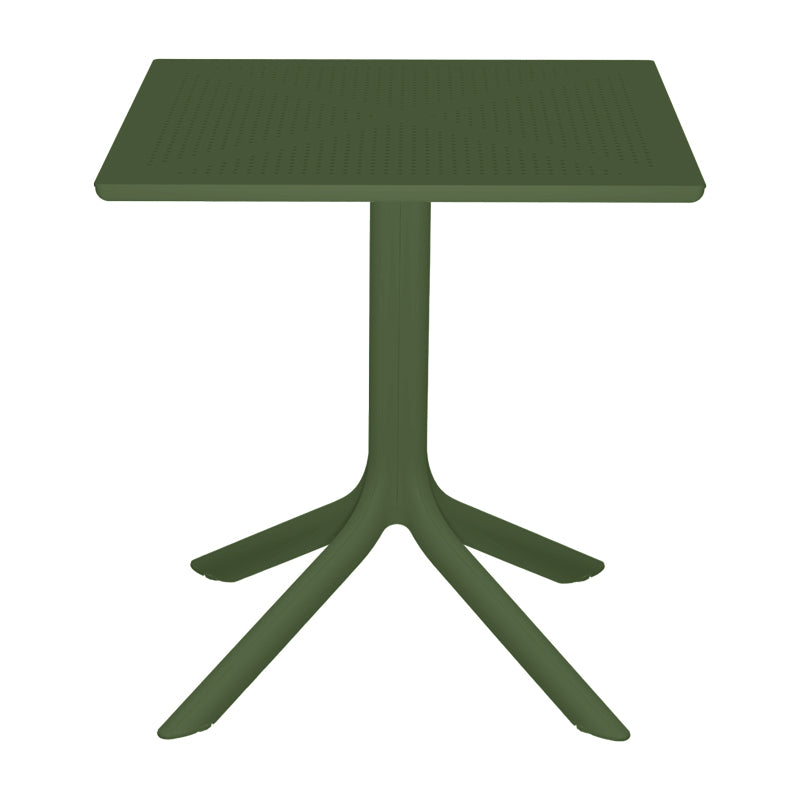 Masă Groovy cu design perforat, Polipropilenă, Verde închis, 60x60x76 cm