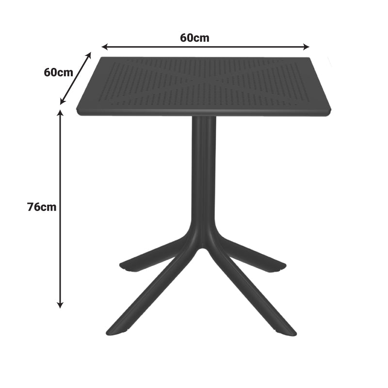 Masă Groovy cu design perforat, Polipropilenă, Verde închis, 60x60x76 cm
