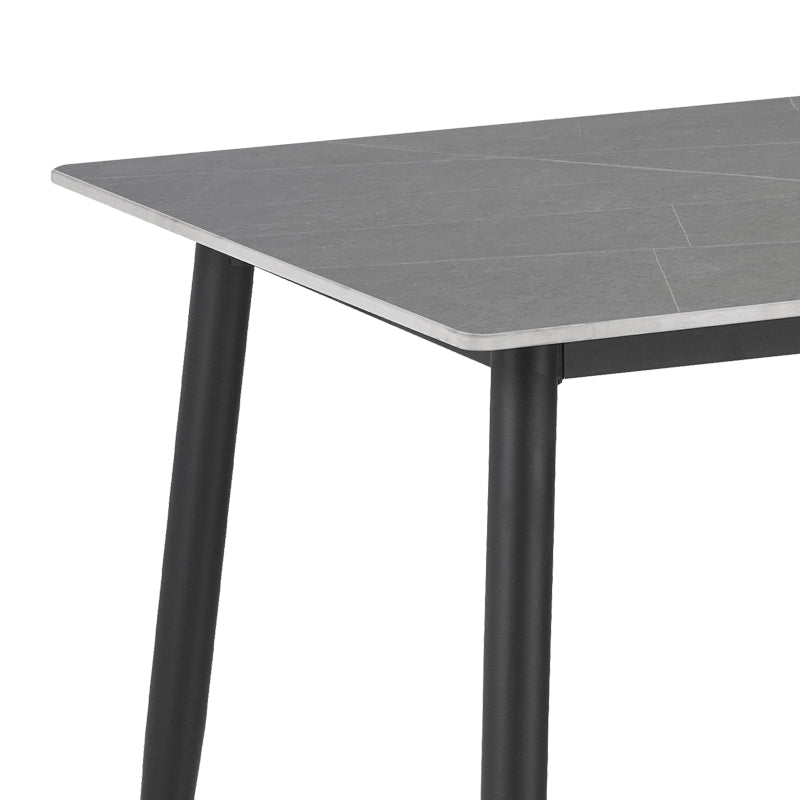 Masa Gustas piatra sinterizata gri metal, negru, 160x80x75 cm