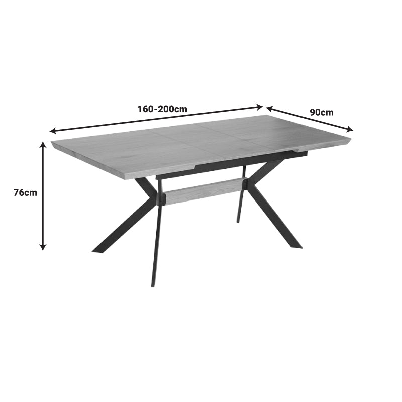 Masa Jessamy extensibila, 43mm, Natural, 160/200x90x76 cm, perspectiva suplimentara