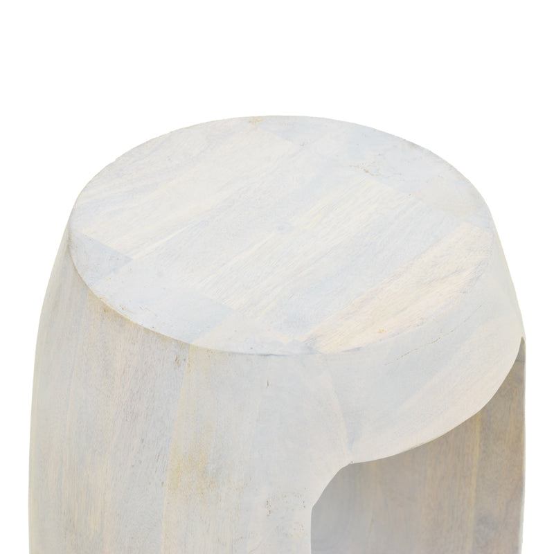Masă laterală cu design practic Lenora, Stil Modern, Lemn de Mango Solid, Natural, 33x45 cm - WHITE