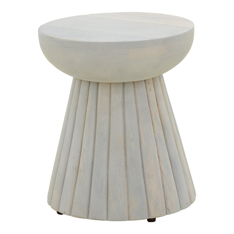 Masă laterală din lemn de mango Nemira, stil modern, albă, 30x35 cm - WHITE