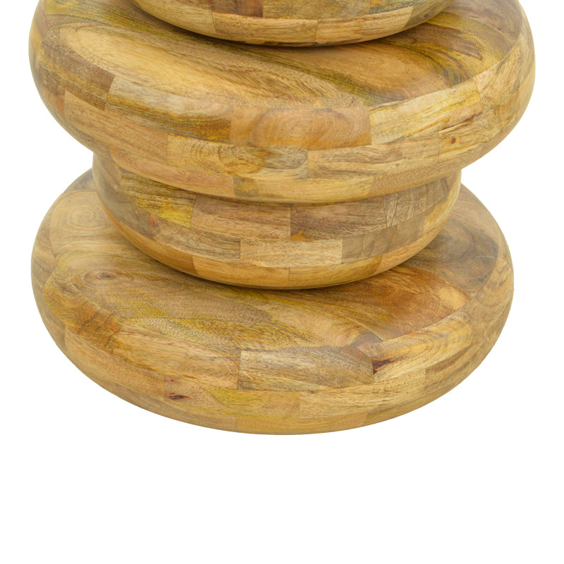 Masă laterală din lemn masiv de mango Circena, Stil Natural, Lemn de Mango, 40x45 cm - NATURAL