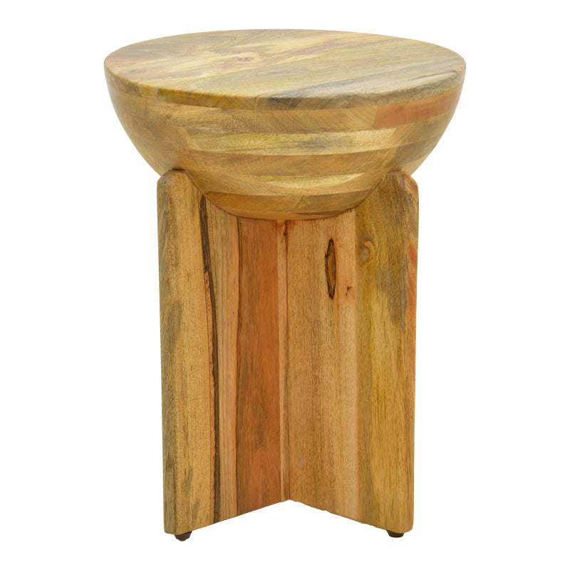 Masă laterală din lemn masiv de mango Jenby, stil modern, albă, 40x50 cm - NATURAL