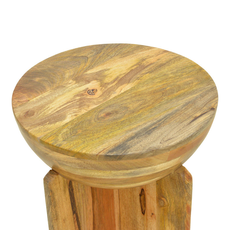 Masă laterală din lemn masiv de mango Jenby, stil modern, albă, 40x50 cm - NATURAL