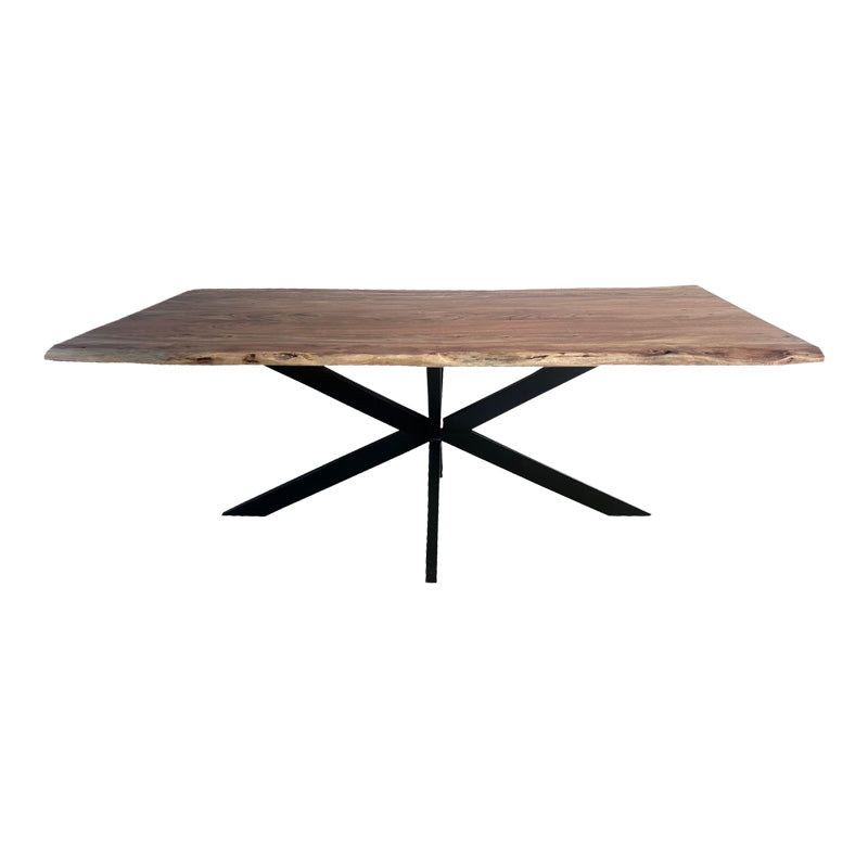 Masa Miles din lemn de salcam solid cu grosimea de 4-4 cm, Natural, 180x90x76 cm