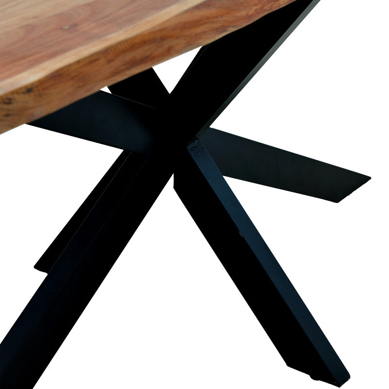 Masa Miles din lemn de salcam solid cu grosimea de 4-4 cm, Natural, 180x90x76 cm