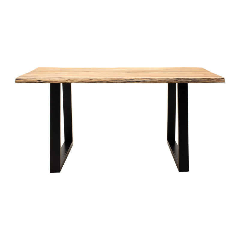 Masa Miles Slim din lemn de salcam solid cu aspect, Natural, 160x90x76 cm, detaliu produs