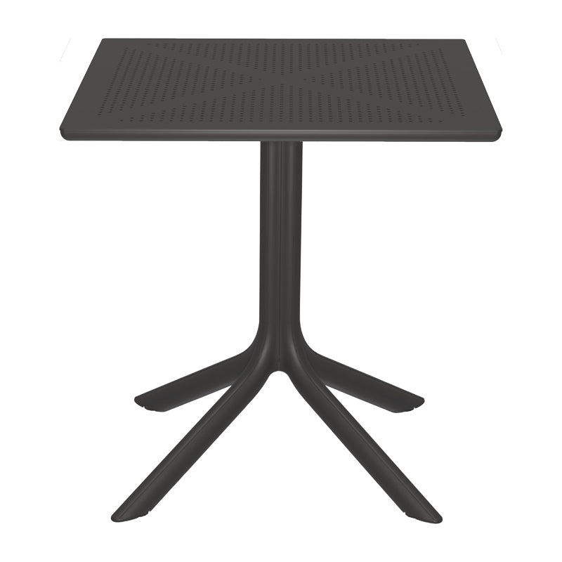 Masă modernă cu suprafață perforată Groovy, design elegant, polipropilenă, Antracit, 60x60x76 cm
