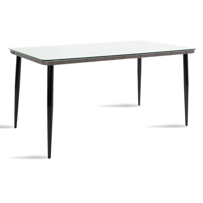 Masa Naoki metal sticla, Gri - Natural, 160x90x78 cm - Gri