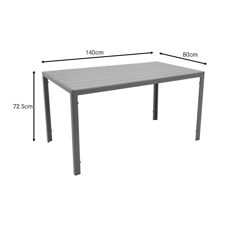 Masa Nares aluminiu alb-plywood Natural 140x80x73 cm, 80x140 cm - Antracit