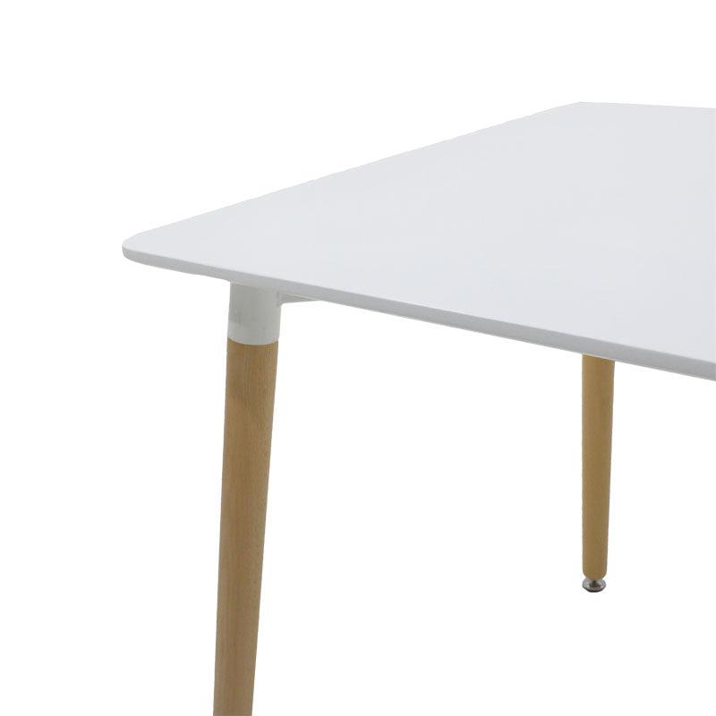 Masa Natali MDF, blat alb si picioare Naturale, 80x80x73 cm
