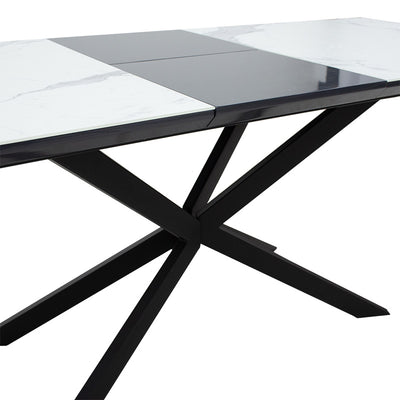 Masa Palan Extensibila, Negru - Alb Gri, 200x80x77 cm, foto produs