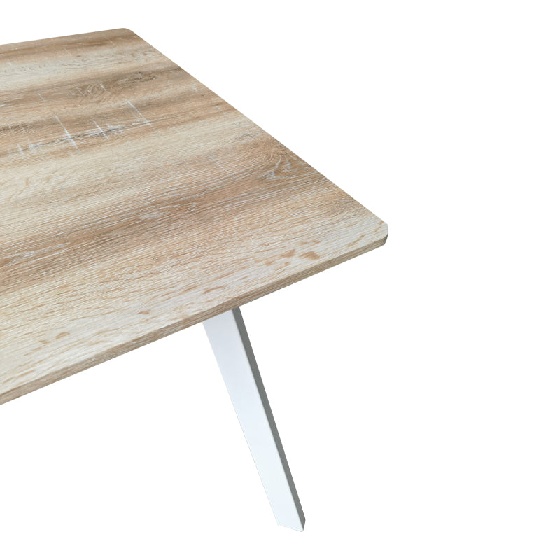 Masa patrata cu picioare metal alb, Squaro, sonoma, 80x80x75 cm - Stejar