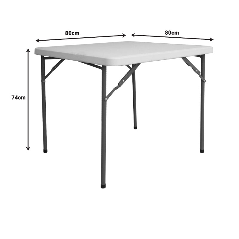 Masa pliabila catering cu functie de confort, Alb, durabil, 80x80x74 cm, detaliu produs