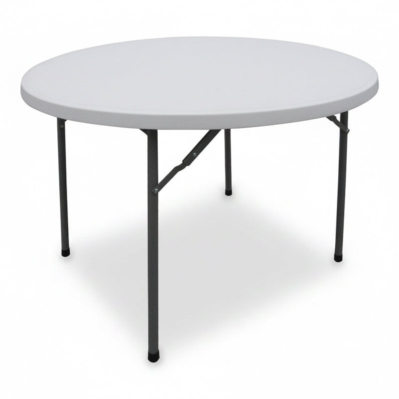 mobilier de gradina Masa pliabila catering cu functie de confort, alba, rotunda, durabil, D120x74 cm