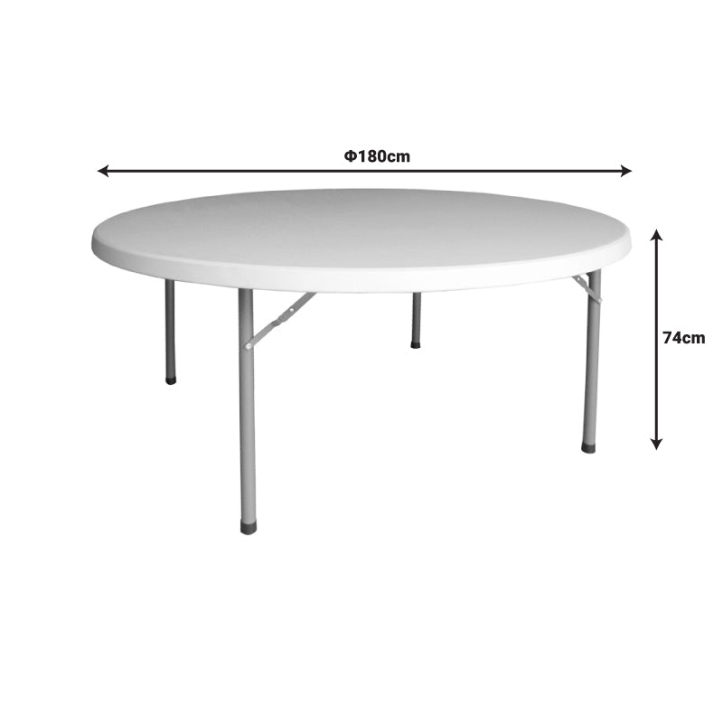 Masa pliabila catering cu functie de valiza, plastic, Alb, 180x74 cm, detaliu produs