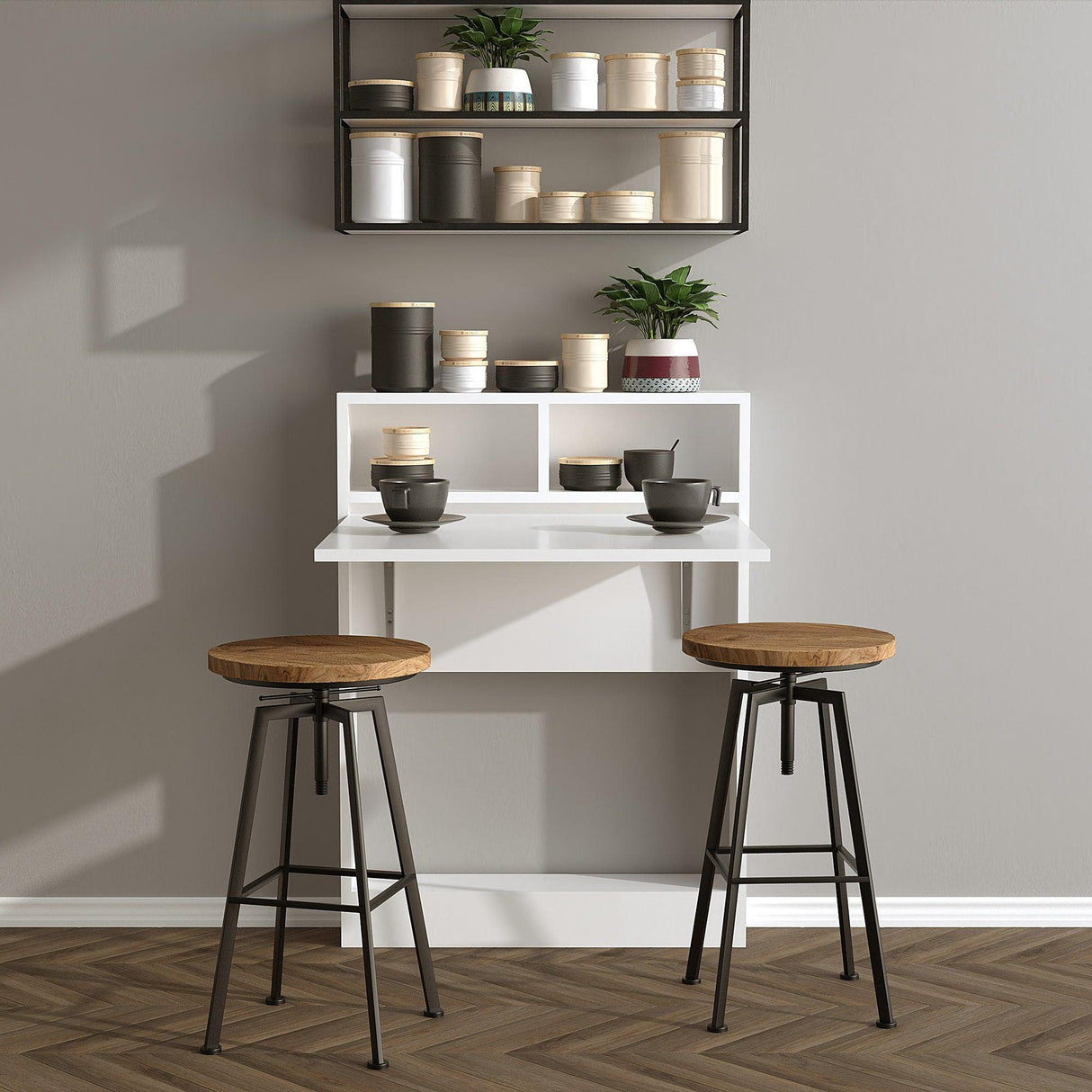 Masa plianta bucatarie Orhan, Alb, 70 x 96 x 15 cm