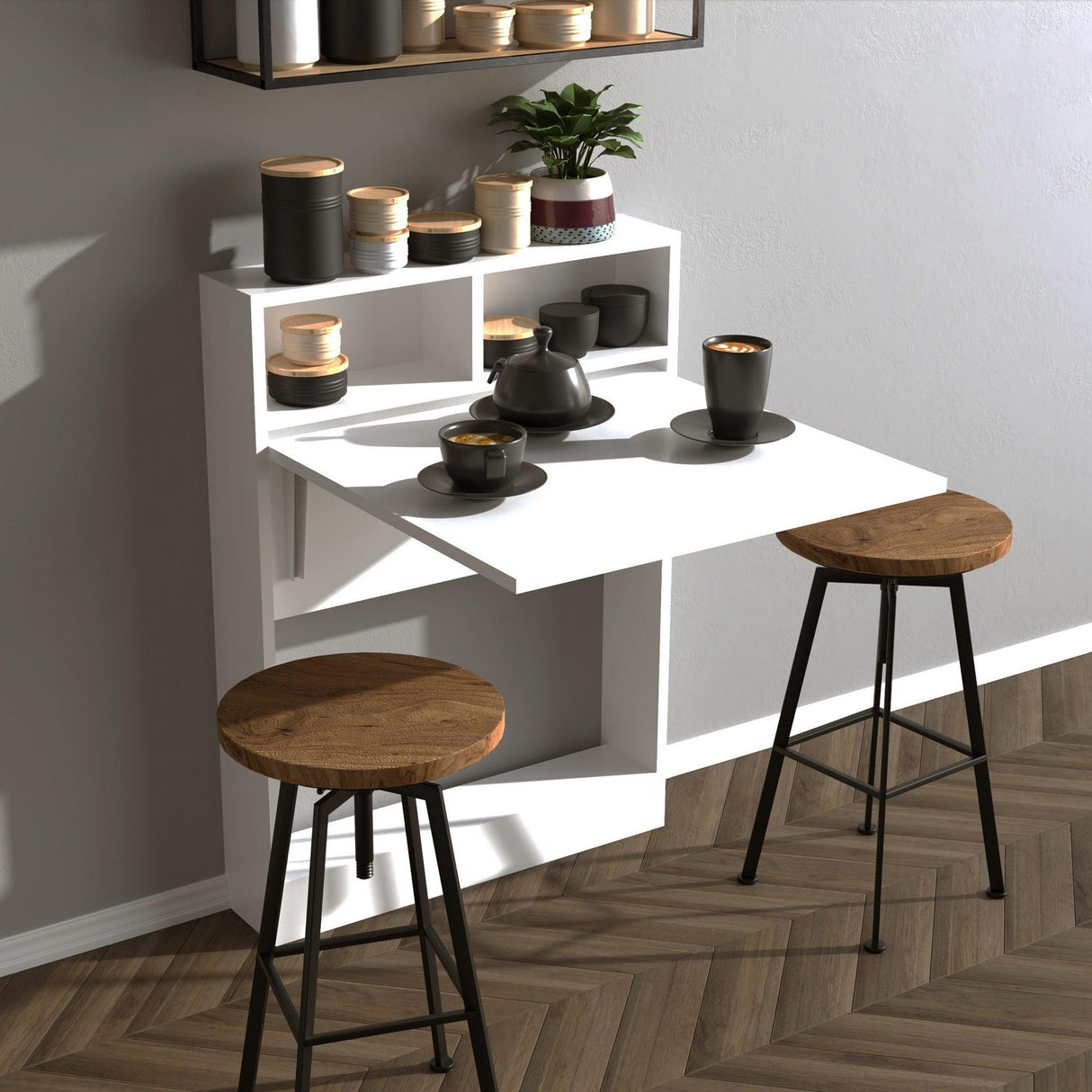 Masa plianta bucatarie Orhan, Alb, 70 x 96 x 15 cm