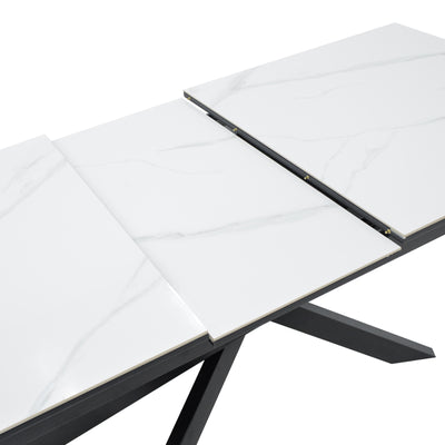 Masa Ragemi, MDF gri-negru metal, 160-200x90x75 cm, foto produs 6