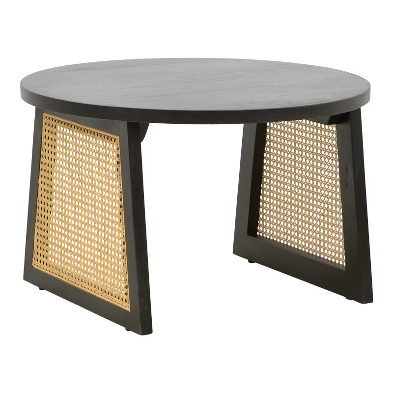 Masa Tamarind, Lemn de mango si ratan, 65x65x40 cm - Negru
