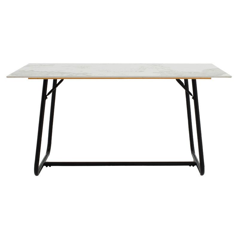 Masa Revello alba, neagra, 150x90x75 cm - Alb