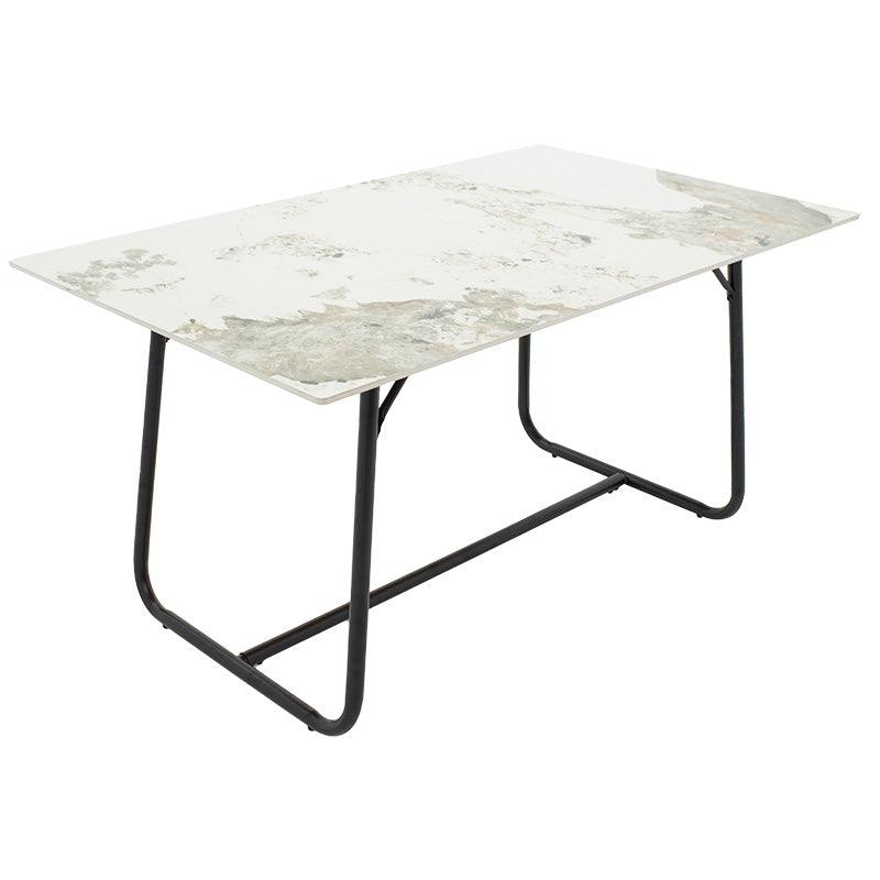 Masa Revello alba, neagra, 150x90x75 cm - Alb