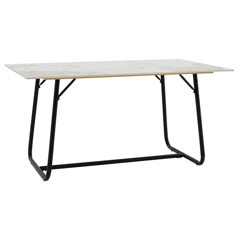 Masa Revello alba, neagra, 150x90x75 cm - Alb