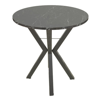 Masa rotundă cu aspect de marmură neagră Rogue, Metal, D70x72 cm, imagine suplimentara