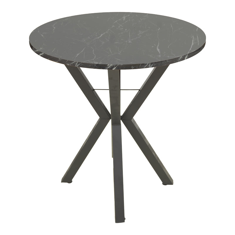 Masa rotundă cu aspect de marmură neagră Rogue, Metal, D70x72 cm, imagine suplimentara